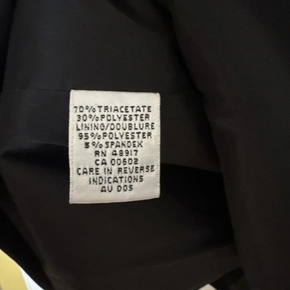 Calvin Klein Womens Black 3Button Tailored Blazer Jacket Size 4 Triacetate Blend